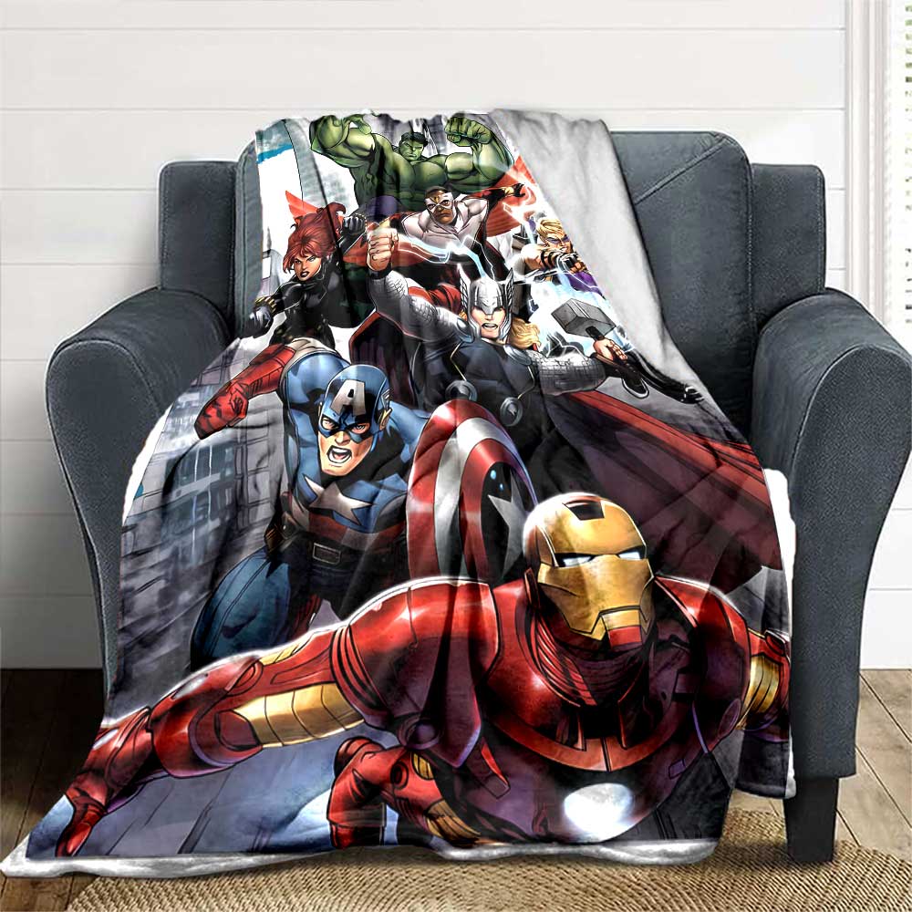 Superhero Team-Up Cozy Blanket Comfortable Ure Versatile for Sofa Couch Office Bed Picnics Ideal for All Seasons Digital Print Gifts For Family Y8