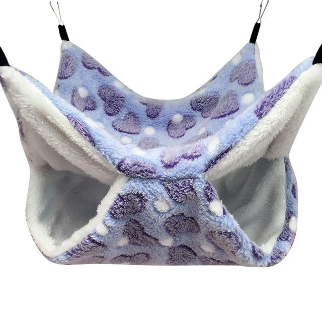 Small Pet Hammock Double-layer Plush Soft Winter Warm Hanging Nest Sleeping Bed Small Pets Hamster Squirrel Chinchilla House