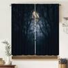 Gothic Dark Misty Forest Curtains Mysterious Horror Foggy Dim Dead Jungle Under Strange Bright Moon Thermal Insulation Blackout Made Of Polyester