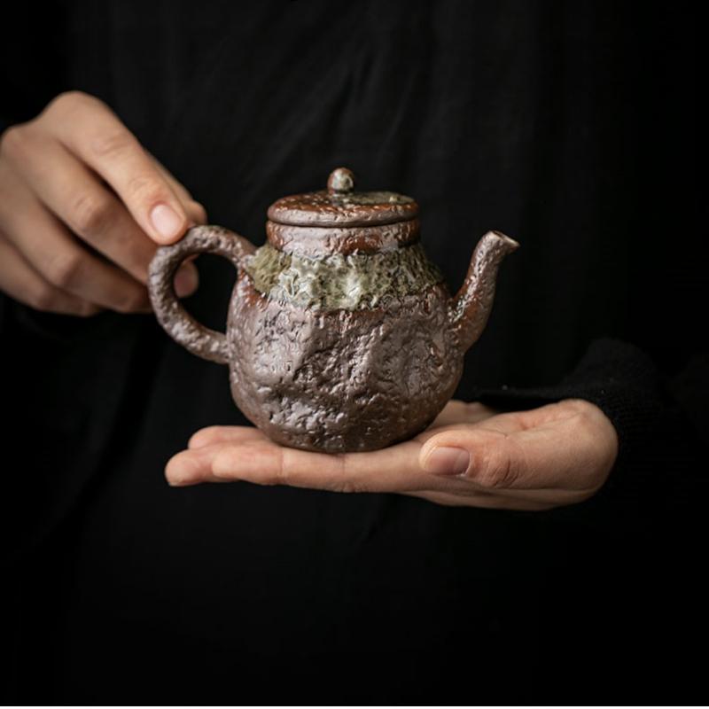 Rock Mine Handmade Teapot Household Single Pot Chinese Crude Pottery With Filter Kung Fu Tea Set Small Teapot