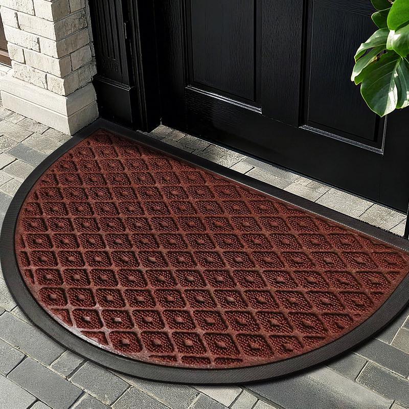European Half-Round Dirt-Resistant Entrance Mat – Non-Slip Mud Scraper Rubber Carpet