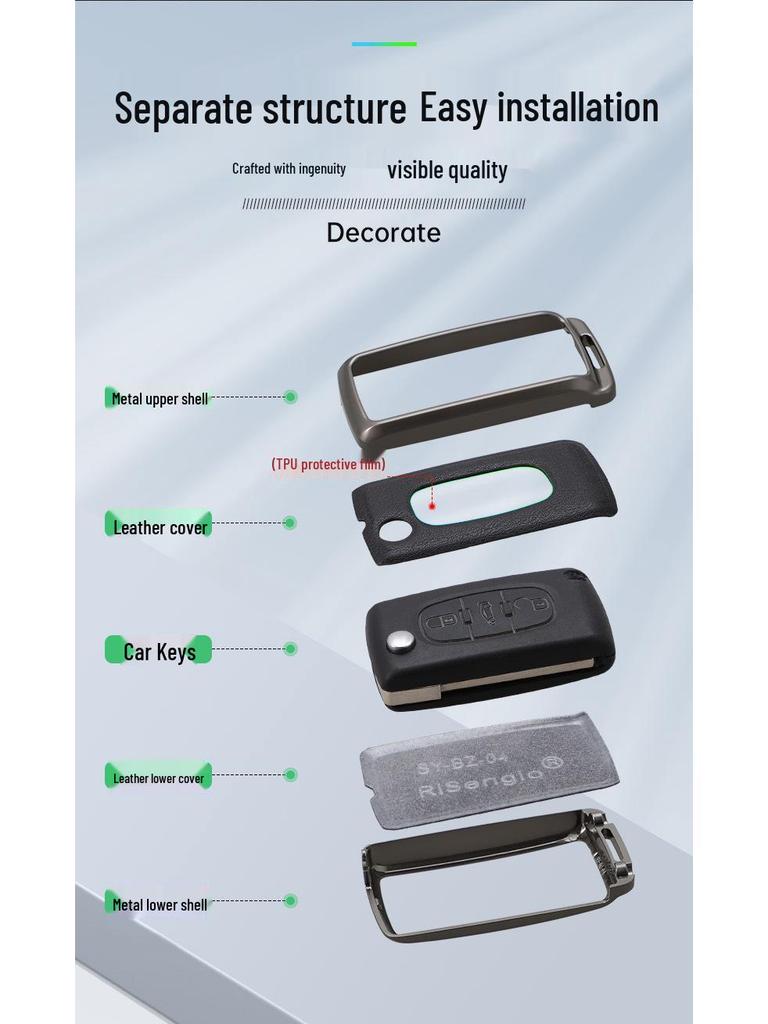 Peugeot Schlüsselhülle für die Modelle 308, 207, 301, 408, 3008 und 307