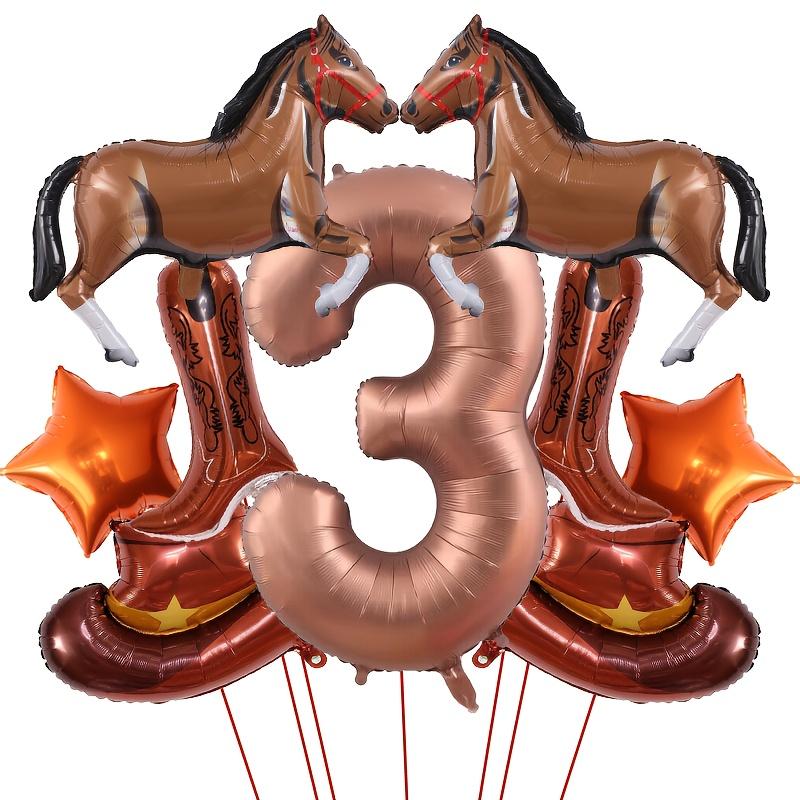 9pcs Western Party Balloons Horse Boots Balloons Wild West Cowboy Rodeo Themed Birthday Party Bachelor Party Farm Decorations