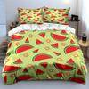 Wassermelonen-Muster Sommer-Deko-Set Bettwäsche-Set Mit 1 Bettbezug 2 Kissenbezügen Einzel Doppel King Queen, Geschenk