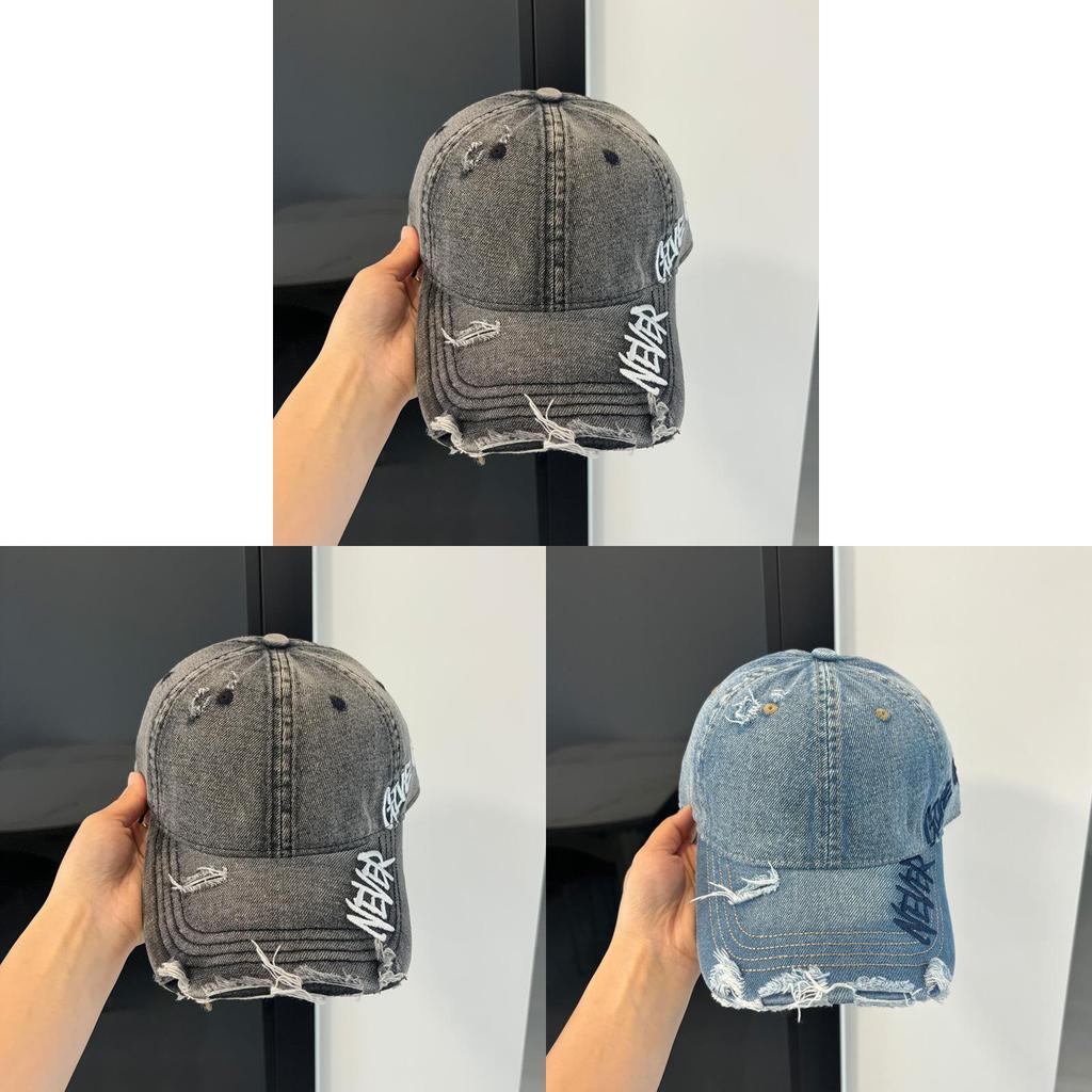 Vintage Style Denim Baseball Cap With Airy Design And Adjustable Closure For Daily Wear