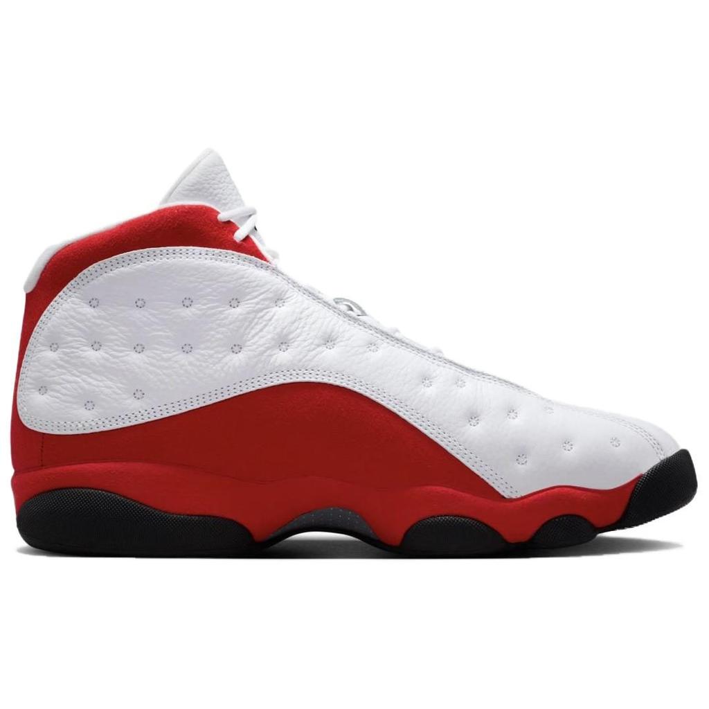 Jordan Air Jordan 13 Rutschfest Abriebfest Mittelhoch Vintage Basketballschuhe Unisex Weiß Rot 414571-102