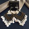 Popular earrings Bohemian retro fringed long beaded earrings colorful earrings women