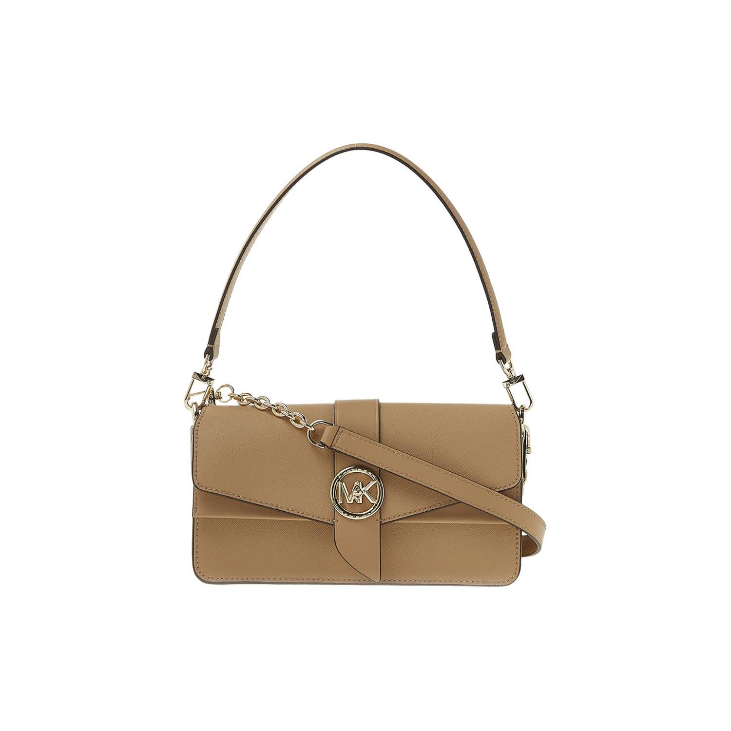 

Новая кожаная сумка через плечо на цепочке MICHAEL KORS Greenwich, женская сумка, верблюжья 30H1LGRL2L-222 25.9*7.1*11.9CM