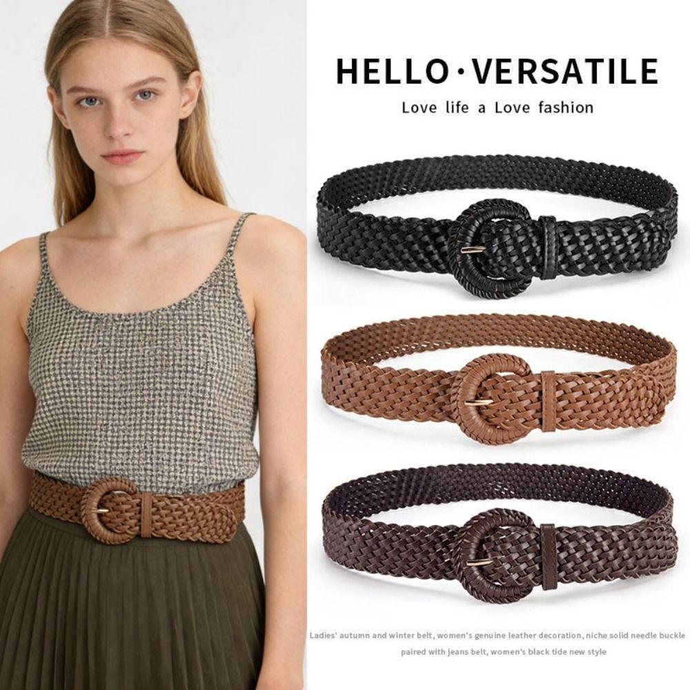 Woven Weave Belt Round Bohemian Style Waistband Fashion Retro Belt Women