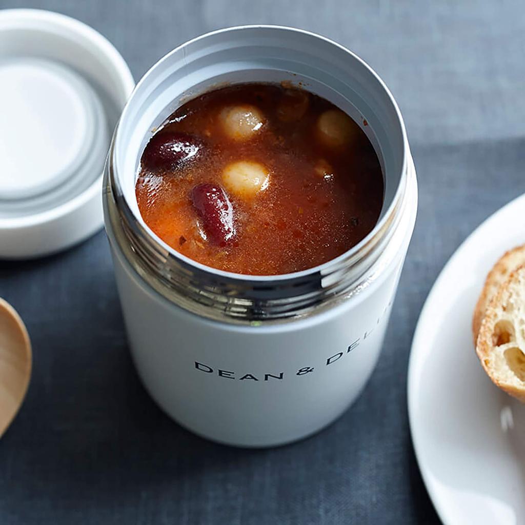 DEAN & DELUCA Soup Pot, White, 300ml, Insulated, Insulated, Soup Jar, Lunch Jar, 7.5cm H X 7.5cm W X 13cm D
