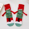 1 Pair Santa Claus Christmas Tree Cotton Stockings Christmas Magnetic Suction Hand In Hand Socks Unisex Holding Hands Long Socks