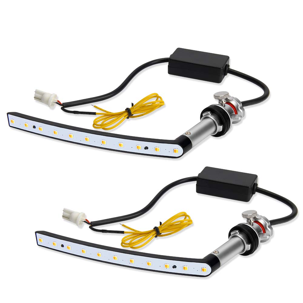Luces de Posición LED Serie 20 Vellfire con Intermitente Secuencial Compatibles con Temprano y Tardío Conmutables Ámbar y Blanco LED Posición Intermitente Fluido Luz Diurna