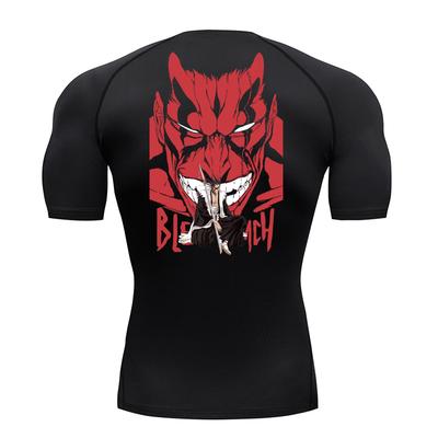 Anime Kompressionsshirt Anime Druck Fitnessstudio Sport Schnelltrocknend Fitnessstudio T-Shirts Fitness Athletische Unterhemden Elastizität Oberteile T-Shirt Sommer Männlich
