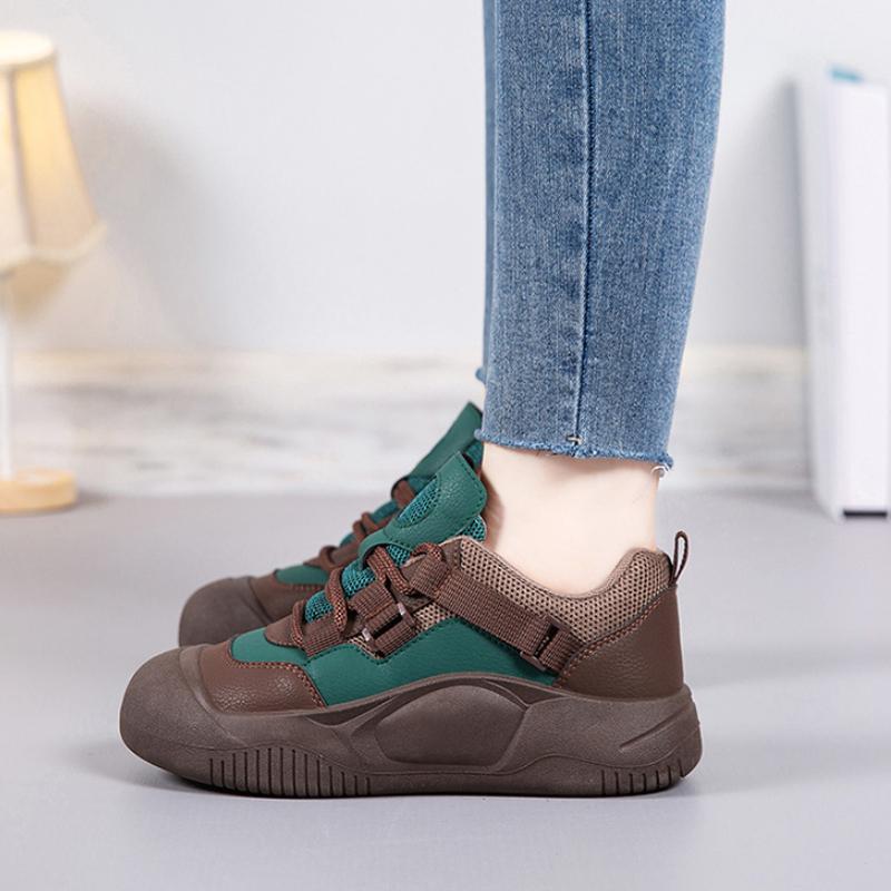 Fashion Trendy and Versatile Women's Shoes 2024 Autumn New Retro Comfortable Thick Soled Casual Sports Vulcanized Shoes Zapatos De Mujer