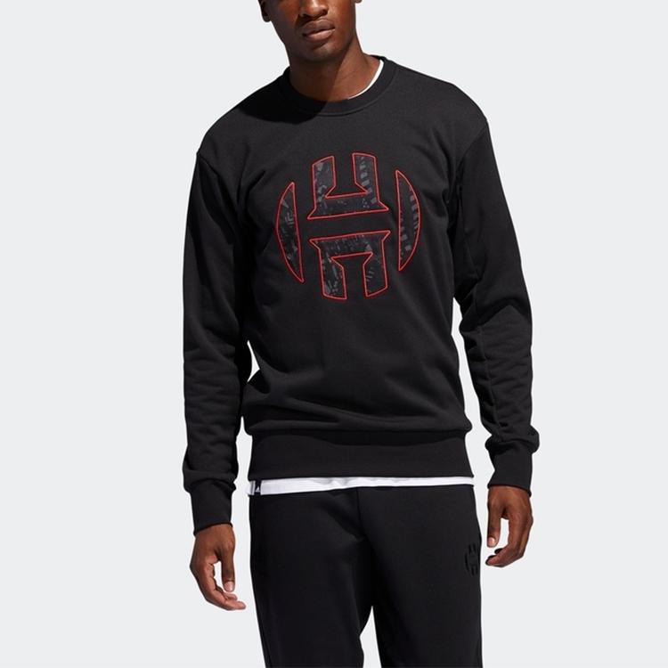 Adidas Basketball Sport Crew Neck Pullover Sweatshirt Men Tops Black FH7746