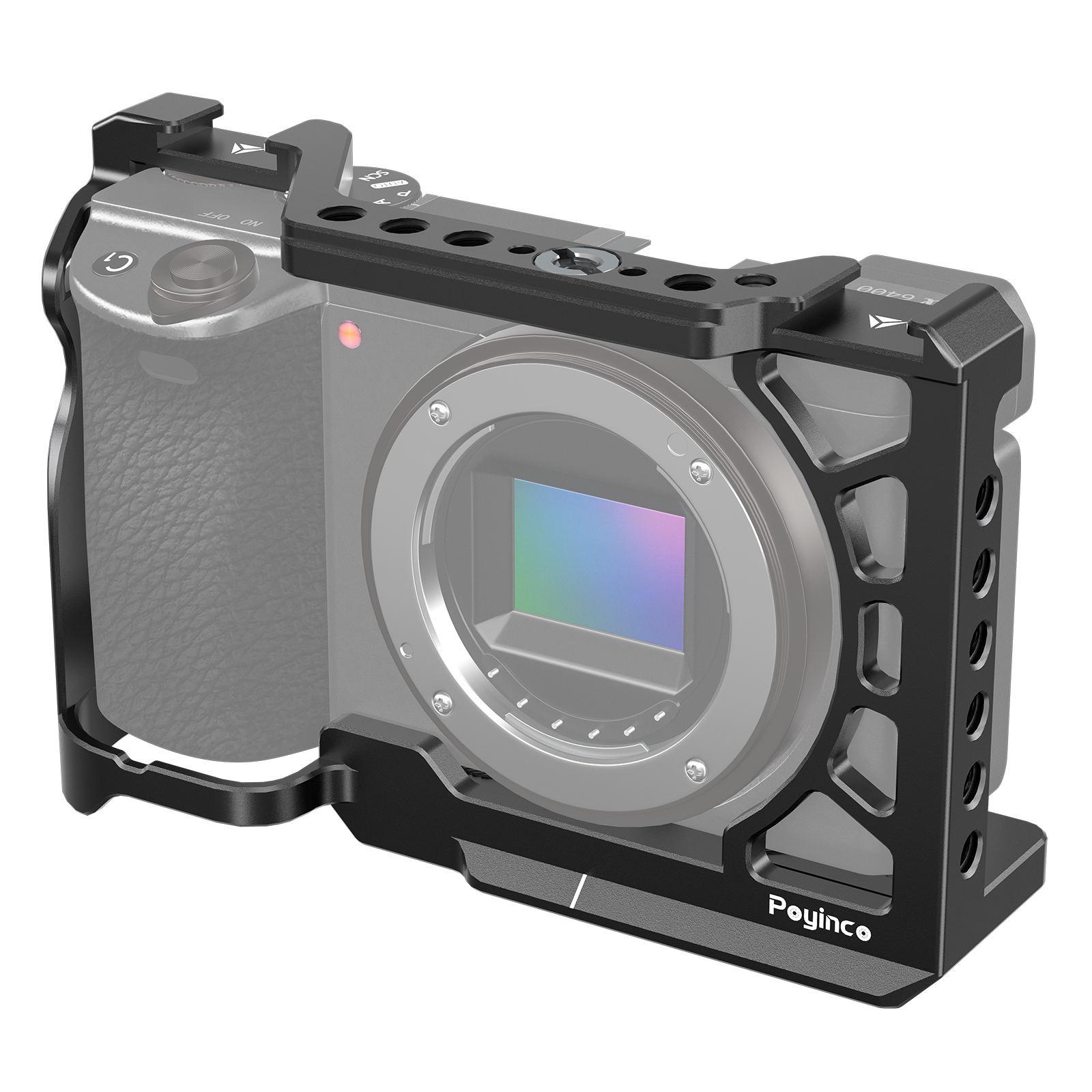 Poyinco Camera Cage Camera Video Cage с креплением «холодный башмак» с резьбой 1/4 дюйма — фото 9