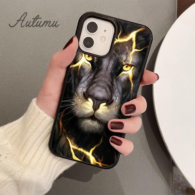 Mighty Animal Lion Phone Case for iPhone 11 12 13 14 Pro Max Mini X XR XS SE 2020 6S 7 8 Plus Samsung Galaxy S21 S22 Cover Shell