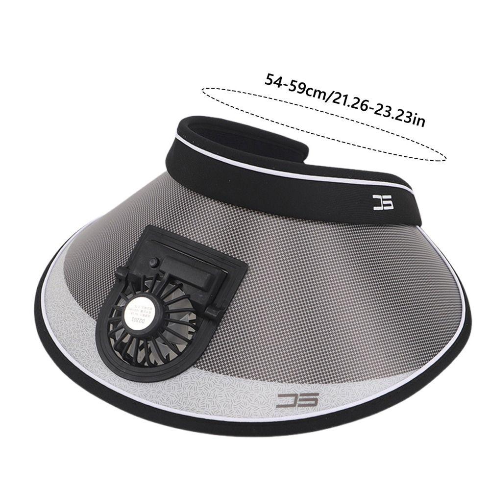 UV Protection Sun Visor Hat Empty Roof Peaked Cap New Cooling Fan Hat  Men Women
