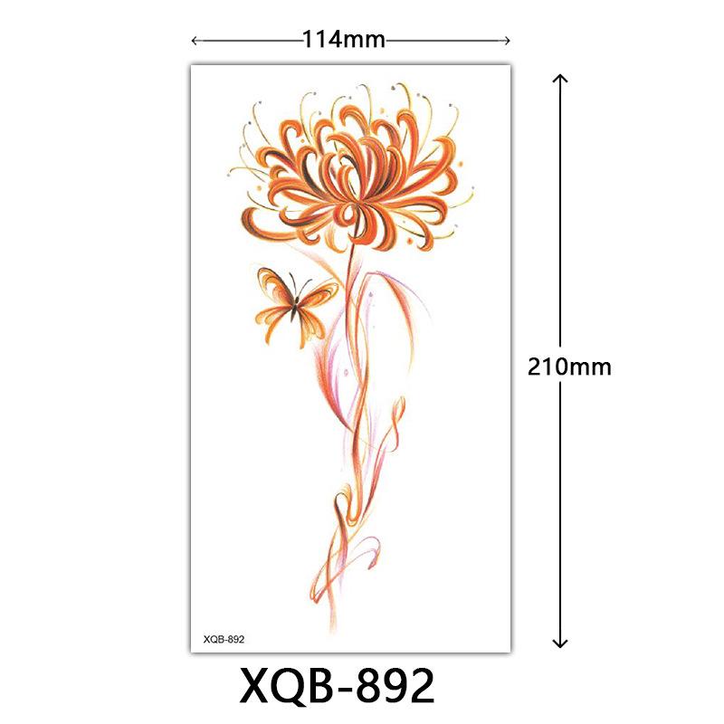 Small Full Arm Tattoo Sticker, Flower Letters, Plain Flower Tattoo Sticker Tattoo