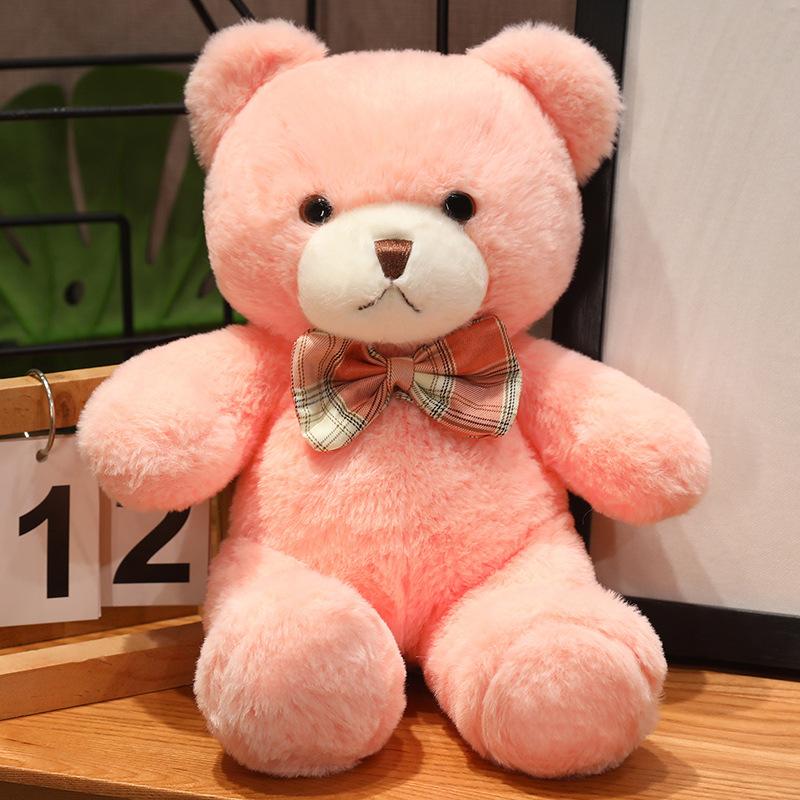 

Kawaii Colorful Bow Tie Bear Doll Plush Toy 30Cm Hug Bear Doll Birthday Gift Pillow Teddy Bear Home Living Room Bedroom 30cm