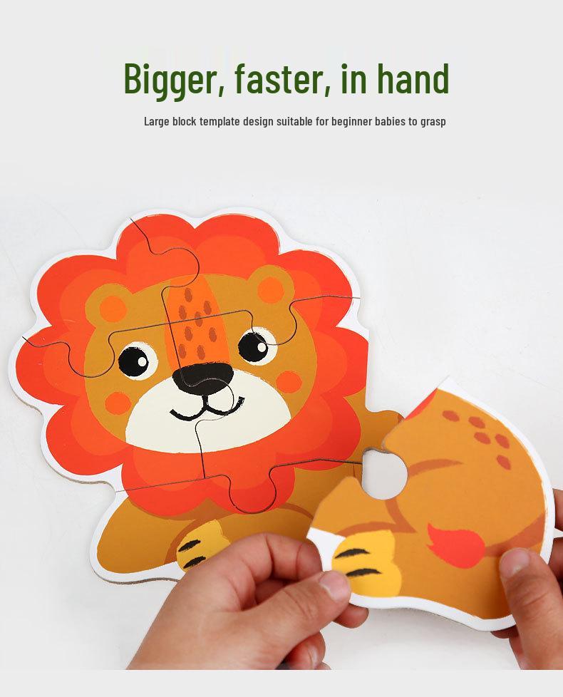 Wooden Six-in-One Puzzle for Ages 3-6: Animals & Transportation Educational Toy for Early Childhood Development
