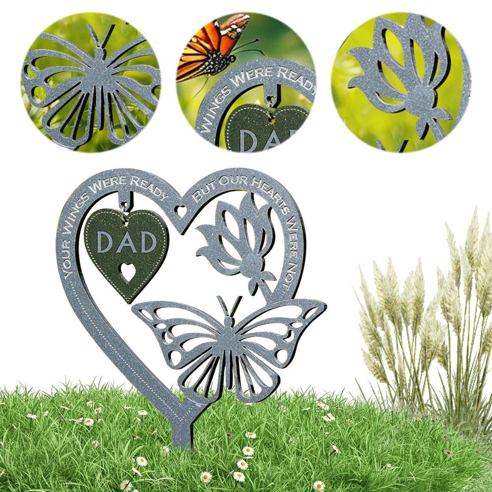 Grabdekorationen für Friedhofsgartenornamente Markierung Herz Dekorative Grabmarkierungen Friedhofseinsatz Gartenschild für den Außenbereich