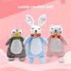 Baby Plush Toy Cute Cartoon Animal Dog/Penguin/Rabbit Tie Design Soft Touch Built-in Sound Paper Sleep Companion Gift Newborn Stuffed Comforting