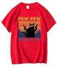 Pew Pew Madafakas Tshirt Unisex Short Sleeve Novelty Funny Cat T Shirt Cotton Loose Tops Shirts Tee Tshirt Crew Neck Streetwear