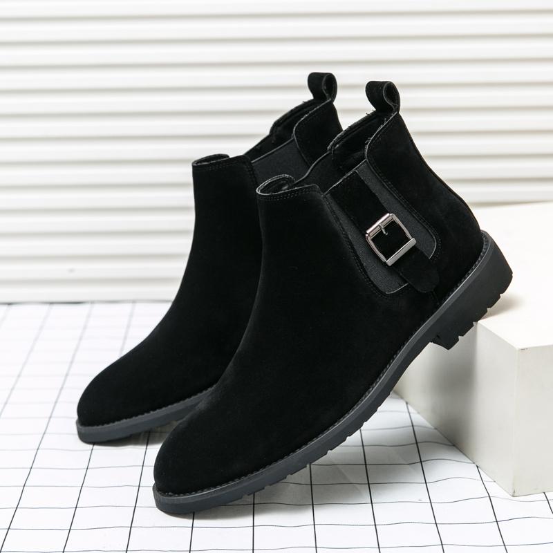 Fashion Casual British Style Short Boots Side Zipper Mens High-Top Shoes Classic Retro Genuine Leather Male Chelsea Ankle Boots