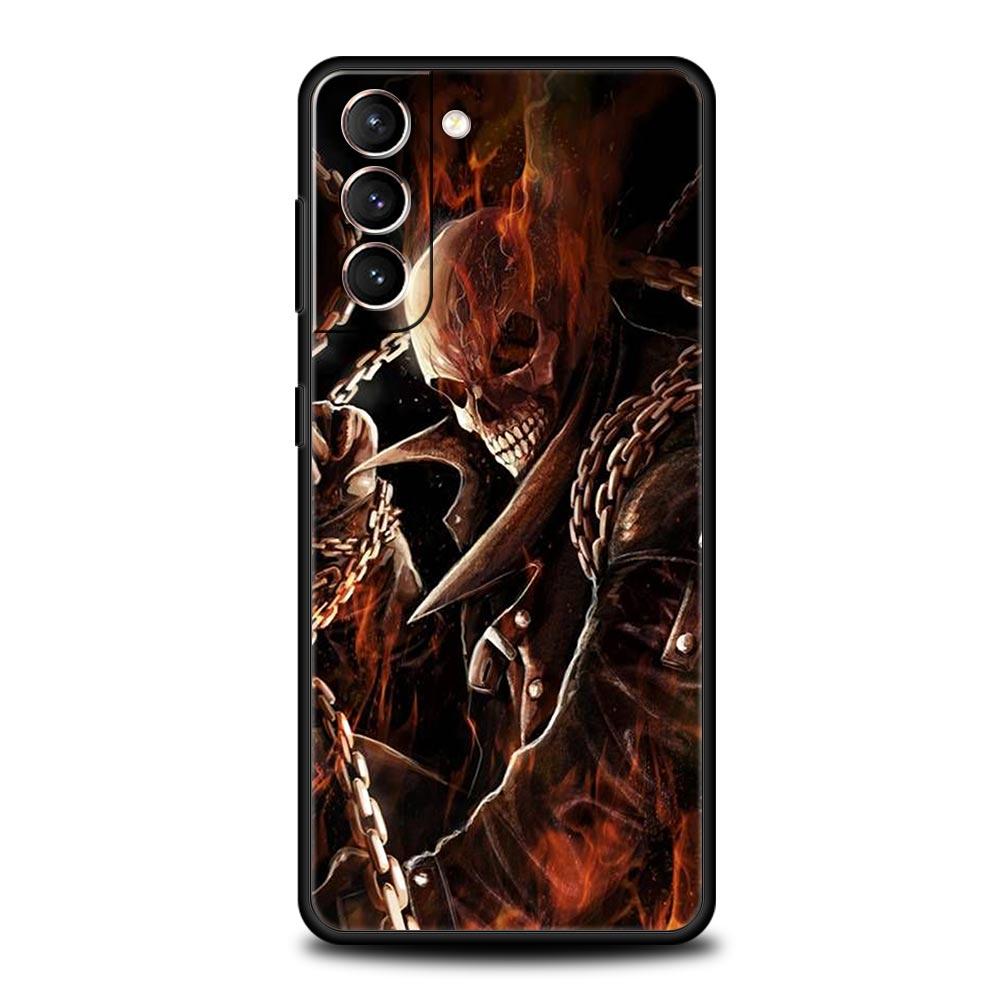 Skull Skeleton Grim Reaper Fashion Phone Case For Samsung Galaxy S24 S23 S22 S20 Ultra S21 FE 5G S10 S9 Plus S10E Silicone Cover