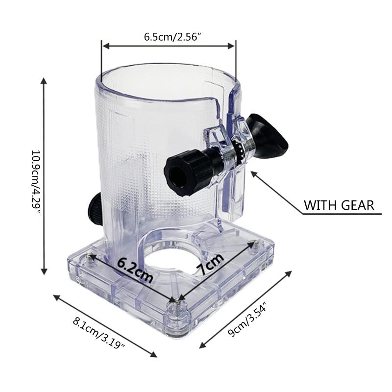 Tragbare Holzfräser-Basis, Holzbearbeitung für Palm-Fräser-Basis, Kunststoff, verdickt, für Schutzabdeckung, Tischlerwerkzeuge, 3,5 x 3,2 x