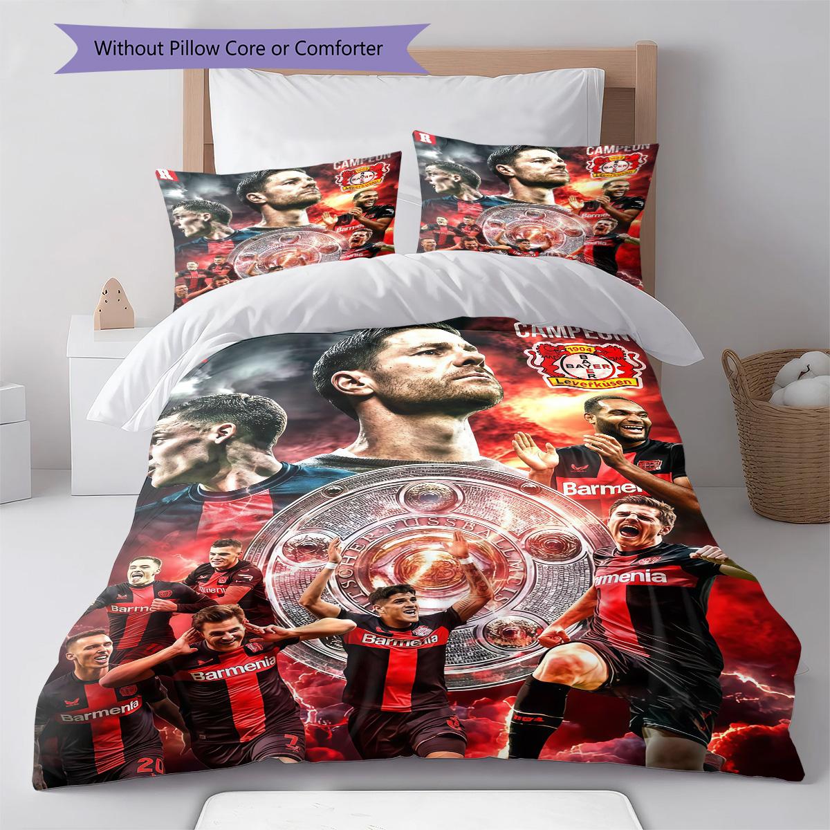 

Bayer 04 Leverkusen RugPattern Bedding Quilt Set Quilt Cover Pillowcase Home Decoration Birthday Gift (1 * duvet cover + 2 * pillowcase, without core) 135x200cm