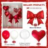 Bow Balloon and Red Heart Balloon Set Transparent Bobo Balloon for Valentine's Day Proposal Wedding Romantic Birthday Decor