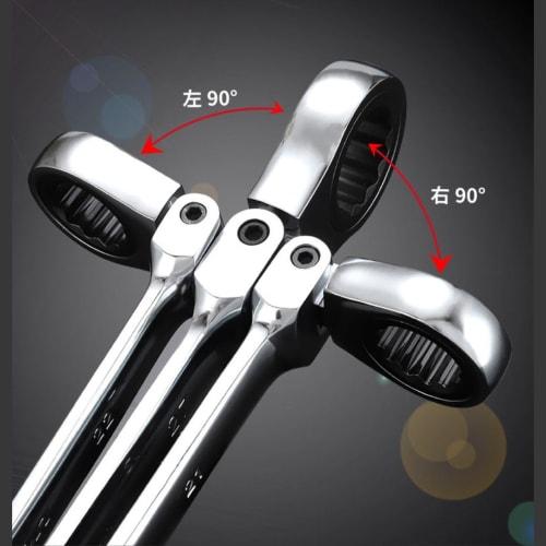 14-Piece Swing Ratchet Wrench Set with Case, 8mm-24mm Flex Ratchet Gear Wrench Set, Automotive and Bicycle Repair Tools, Various Sizes, Spanner, Combi