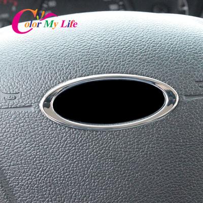 ABS Chrome Auto Stuurwiel Decoratie Cover Trim Stickers voor Ford C-Max Cmax C Max 2011 - 2014
