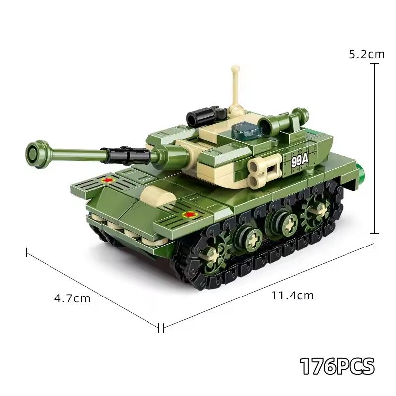 Non-Toxic World War 2 Ww2 Army Military Soldiers Sawt Soldiers The King Tiger Heavy Tank Diy Model Building Blocks Bricks Children'S Toys