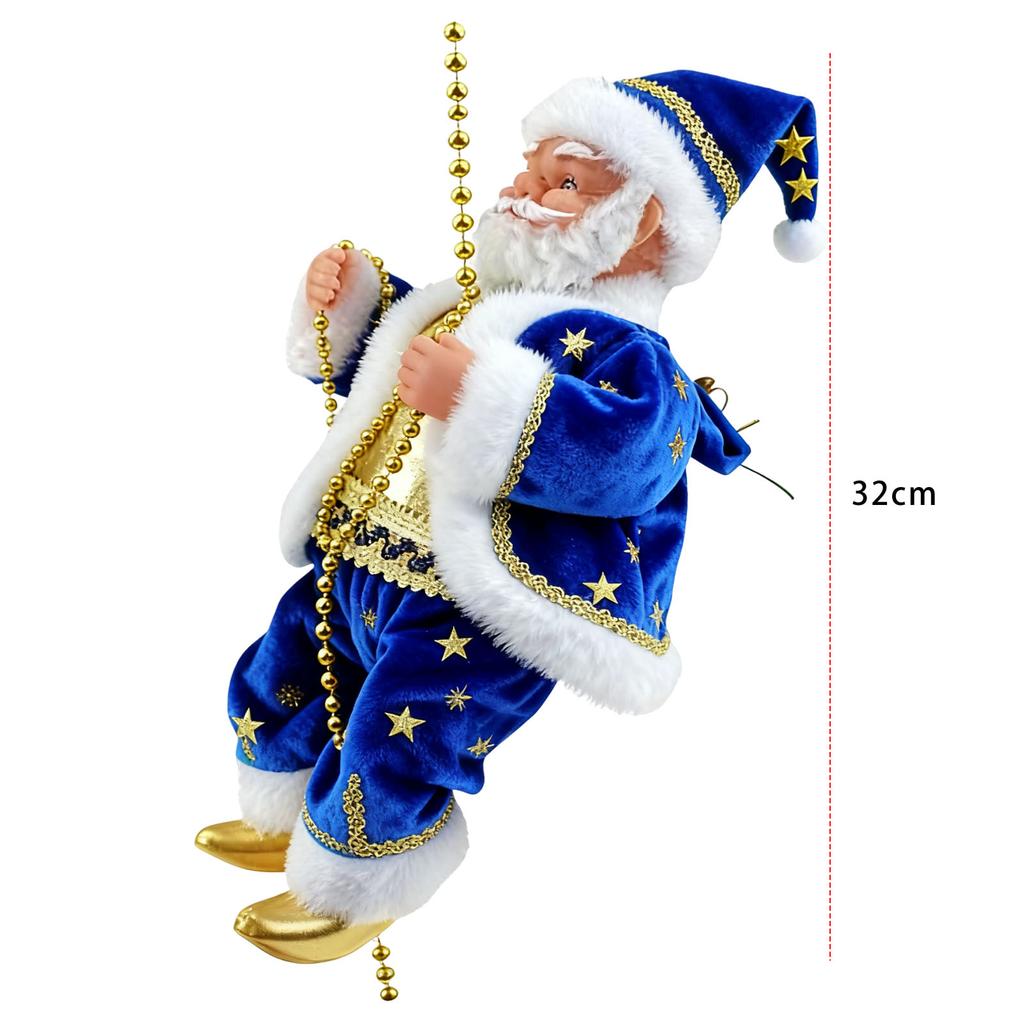 Climbing Santa Claus Music Electric Ornament Climbing Beads Rope Christmas Gifts X-mas Decorations Window Party Display Decor