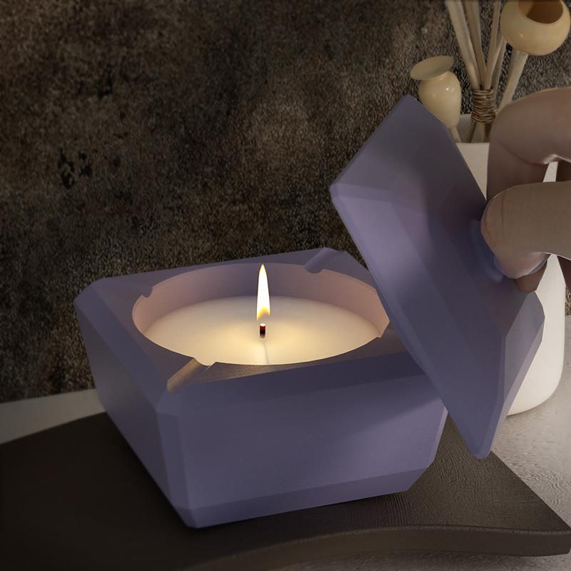 Gypsum Candlestick Silicone Mold Octagonal Square Section Cement Cup Molds DIY Resin Concrete Creative Home Ornaments Mould