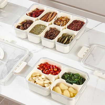 Kitchen Spice Storage Box Household Large Capacity Seasoning Fresh-keeping Box Desktop with Handlet Storage Sealed Jar