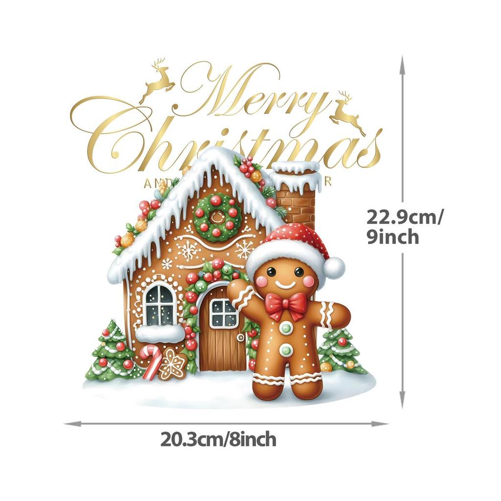 Beautiful Christmas ironing patches, cute gingerbread Diy T-shirts, clothes, stickers, sweatshirts, hats, heat transfer heat-pressed stickers