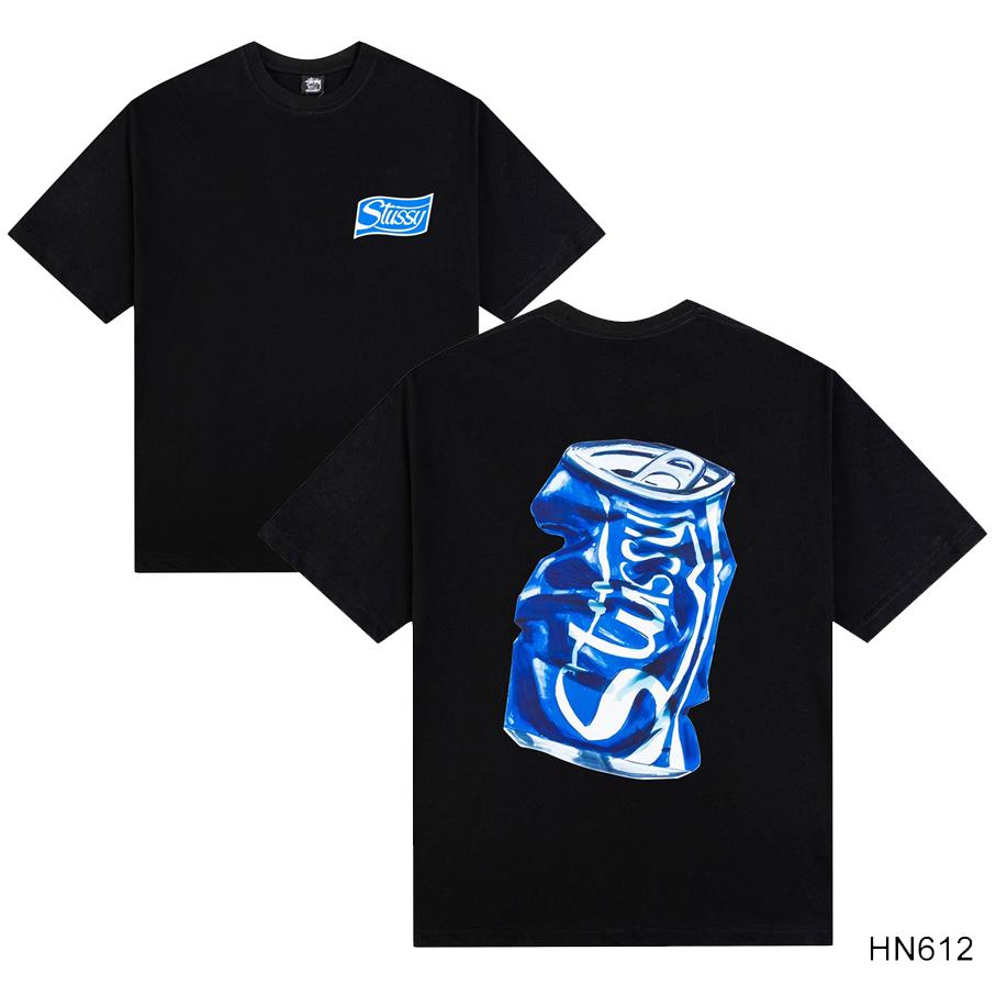 Stussy 2025 Sommer Neues Hochwertiges Rundhals-T-Shirt aus Baumwolle für Männer und Frauen Klassisches Logo mit neuem Musterdruck Paar-T-Shirt