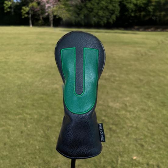 Faux Leather Golf Club Head Cover for Drivers Fairway Woods Hybrids No.1/3/5/U Headcover Soft Velvet Green Putter Head Protector