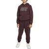 Kids Letter Logo Print Elastic Waist Tapered Long Pants Kids Bottoms Brown HF4238-652