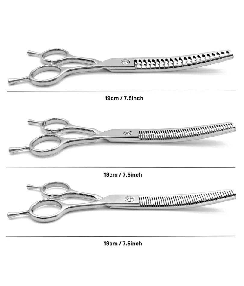 Professionelle Tierpflege-Schere 7 Zoll Gebogene Ausdünnungsschere für Hunde & Katzen Ideal für Heimgebrauch