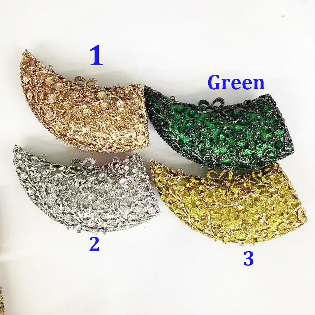 Women Gold Crystal Evening Clutch Bags WHTUOHENG Wedding Corn Party Cocktail Rhinestone Minaudiere Handbags Day Clutches Bags