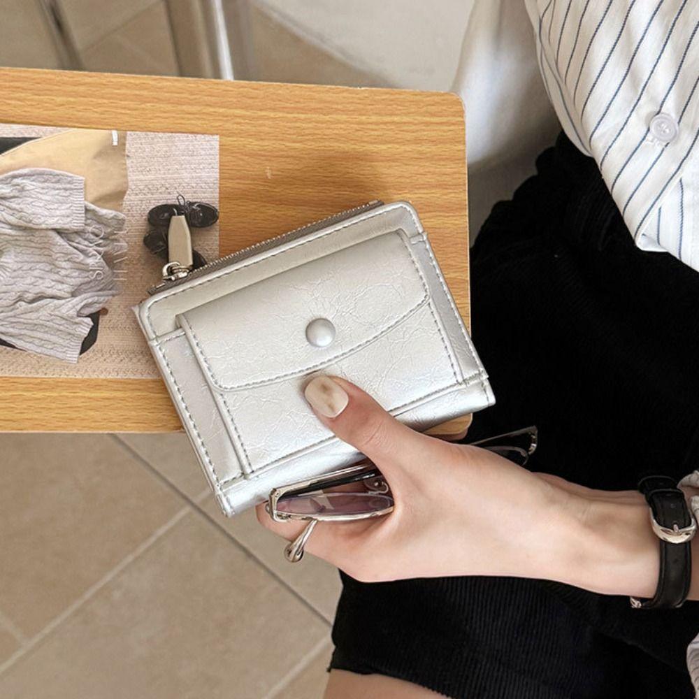 Ultra Thin Women Short Wallet Short Clutch Coin Pouch Portable PU Leather Card Holder  Men