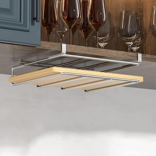 BaraRose Cutting Board Stand, Hanging Storage Cutting Board Stand, Kitchen Storage, Under-Cabinet Storage, 304 Stainless Steel (Stainless Steel)