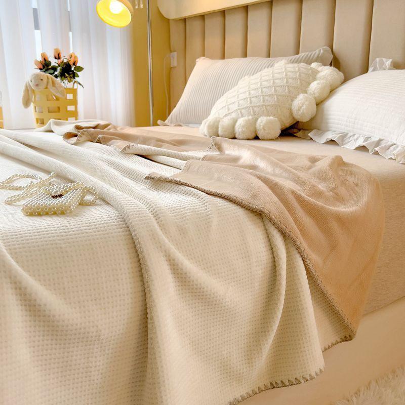 Thickened Waffle Knit Blanket: Office, Nap, Sofa, Aviation, Air Conditioning Use