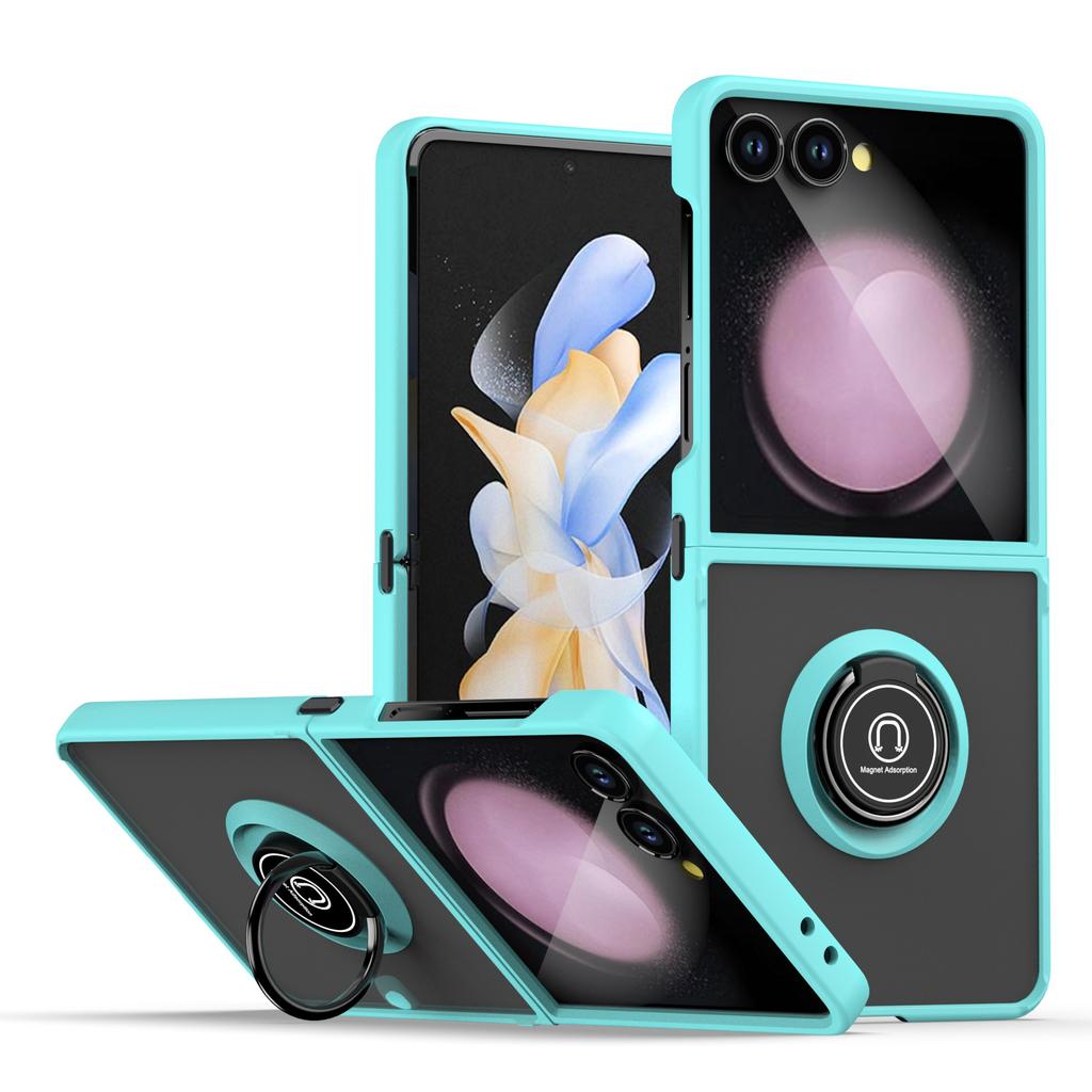 Sports for Luxury Magnetic Ring Folding Cell Phone Case for Z Flip 5G/7 Protective TPU+PC Shockproof Screen Protector