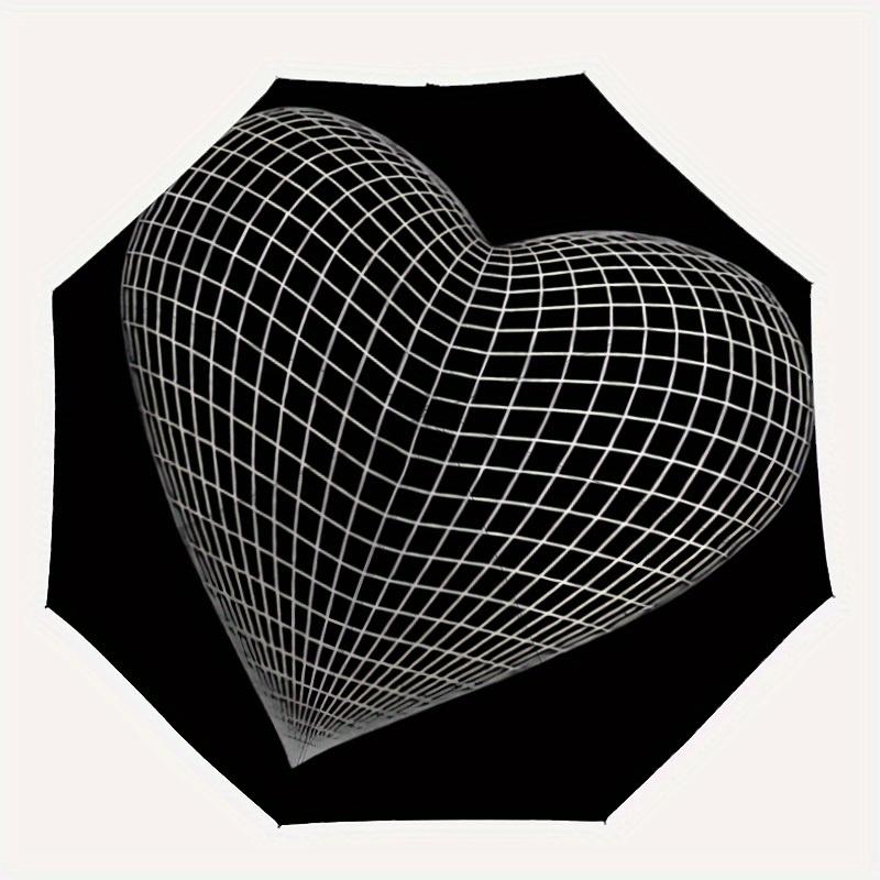 

1pc Heart Shape Automatic Folding Umbrella, Portable & Foldable Design with 8 Ribs, Casual Outdoor Accessory yy250805092